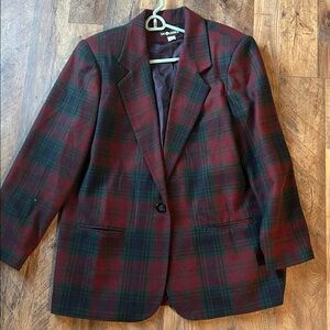 VTG Wool plaid sag harbor size 18 Blazer